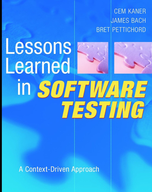 Cover of Lessons Learned in Software Testing